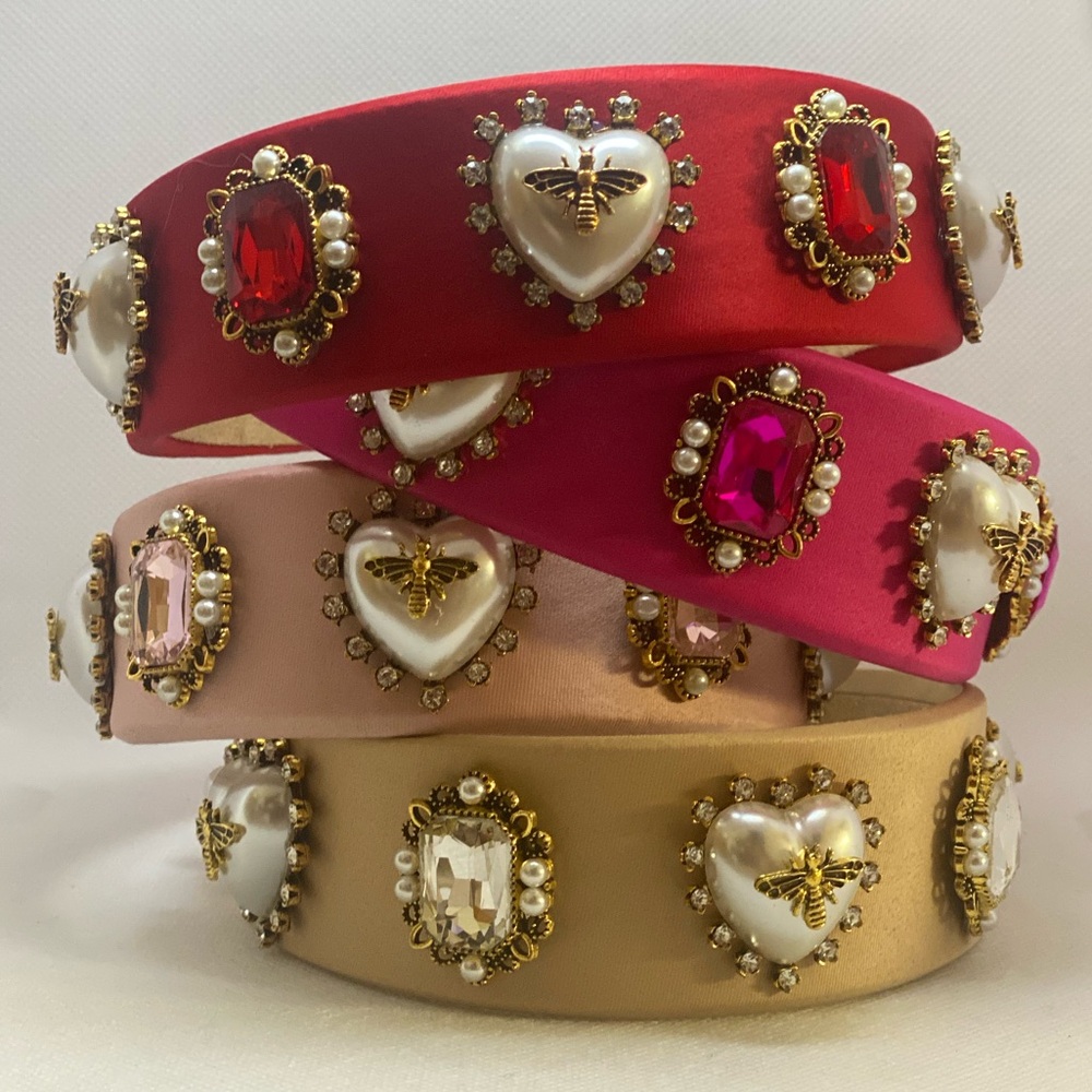 Elegant Baroque Rhinestone Headbands–red headband only available